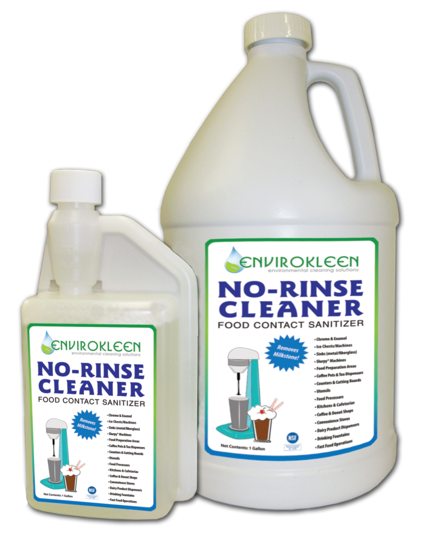 No-Rinse cleaner and food-contact sanitizer packaging